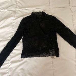 NWT H&M Fishnet Mockneck Long Sleeve